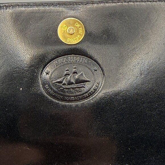 Brahmin Black Leather Crocodile Embossed Crossbody Bag Multiple Compartments - Picture 3 of 8